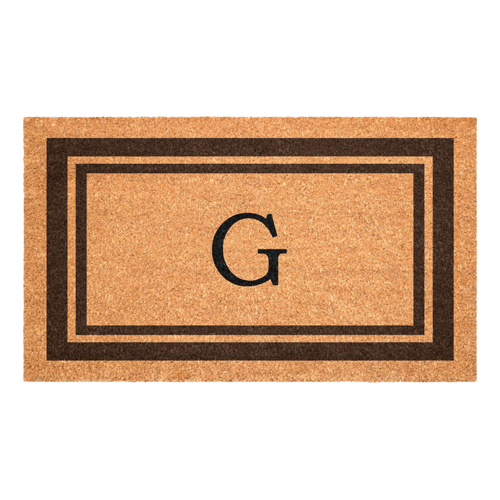 Brown Border Monogram Doormat