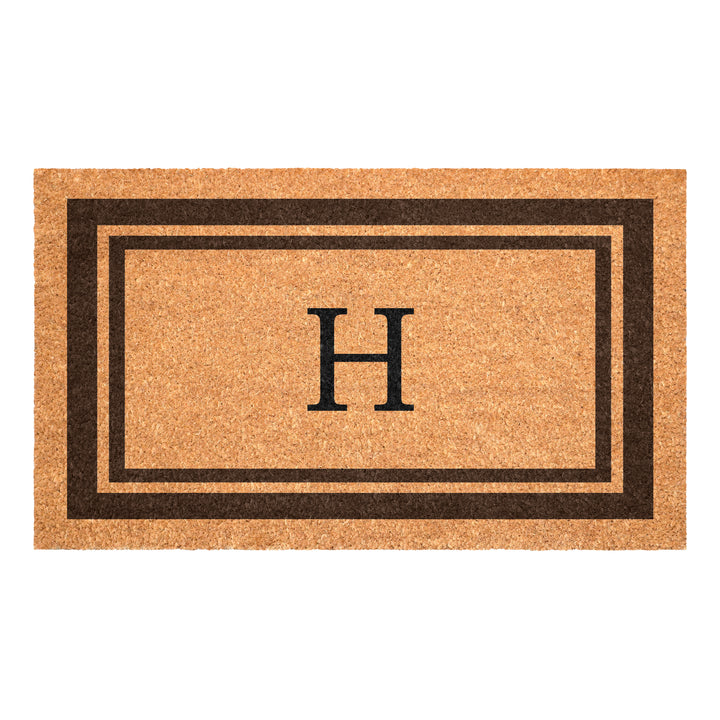 Brown Border Monogram Doormat