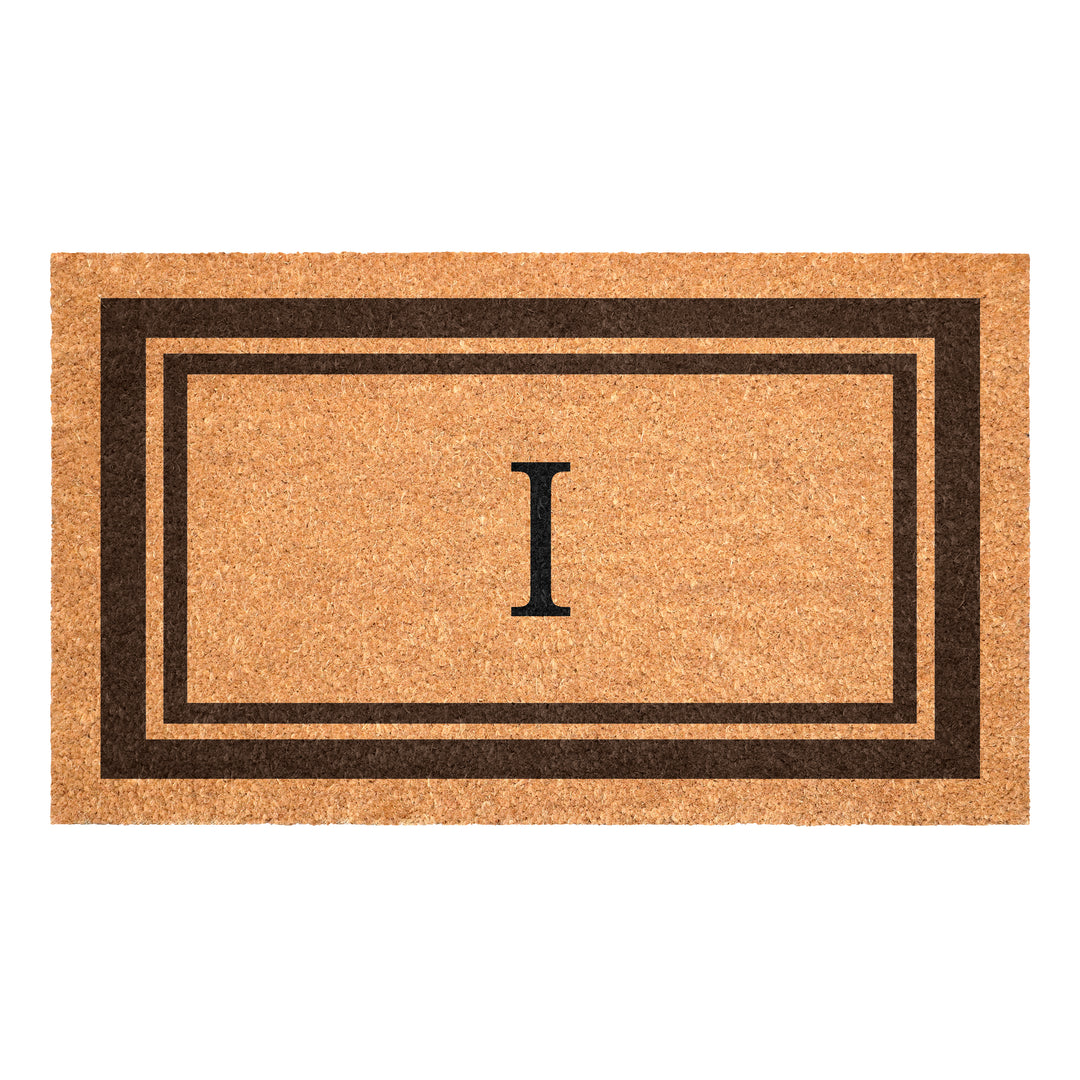 Brown Border Monogram Doormat