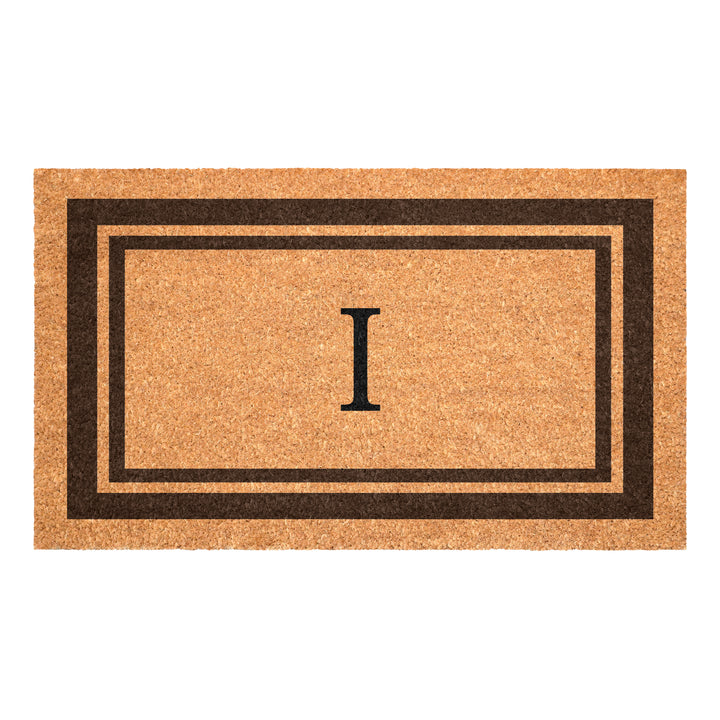 Brown Border Monogram Doormat