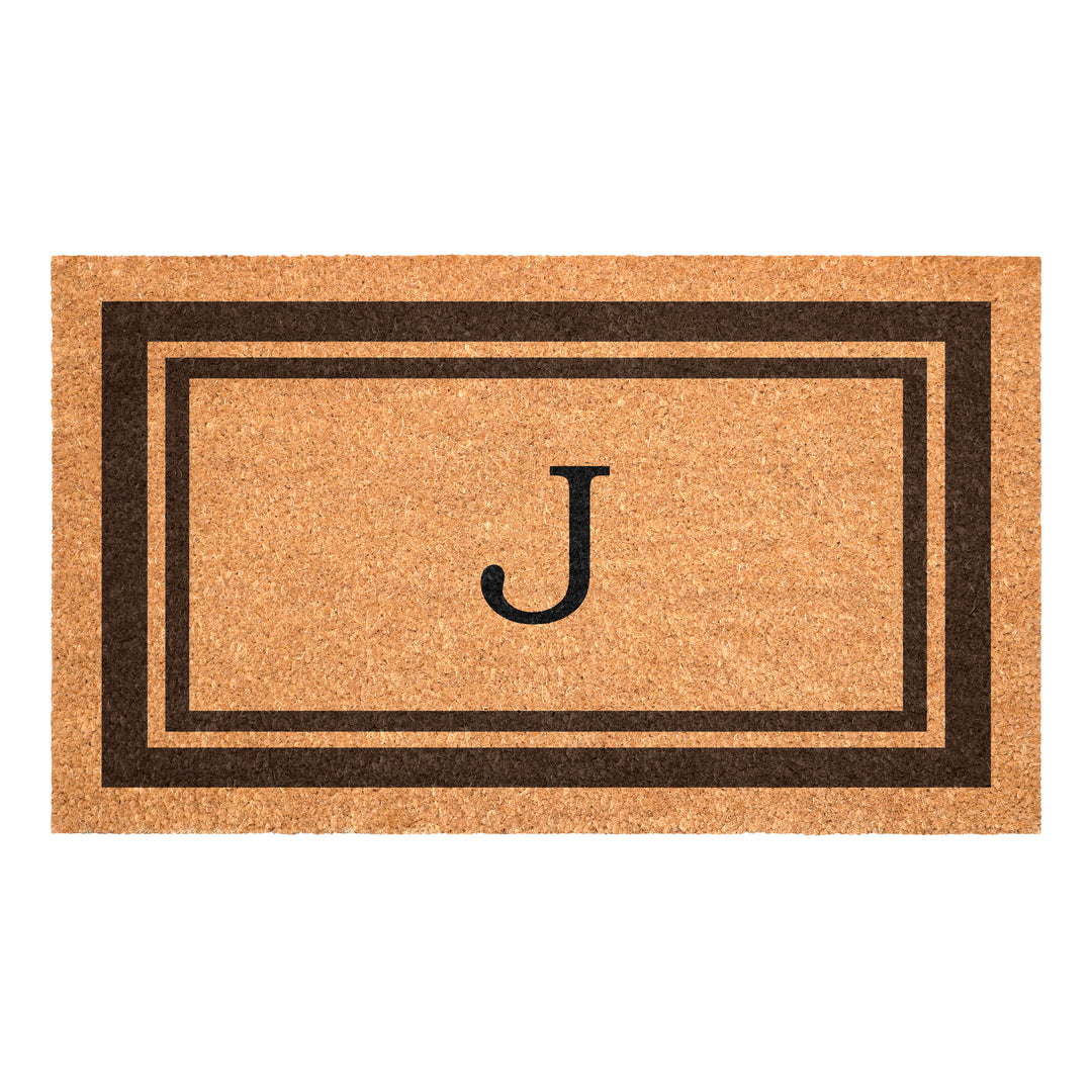 Brown Border Monogram Doormat