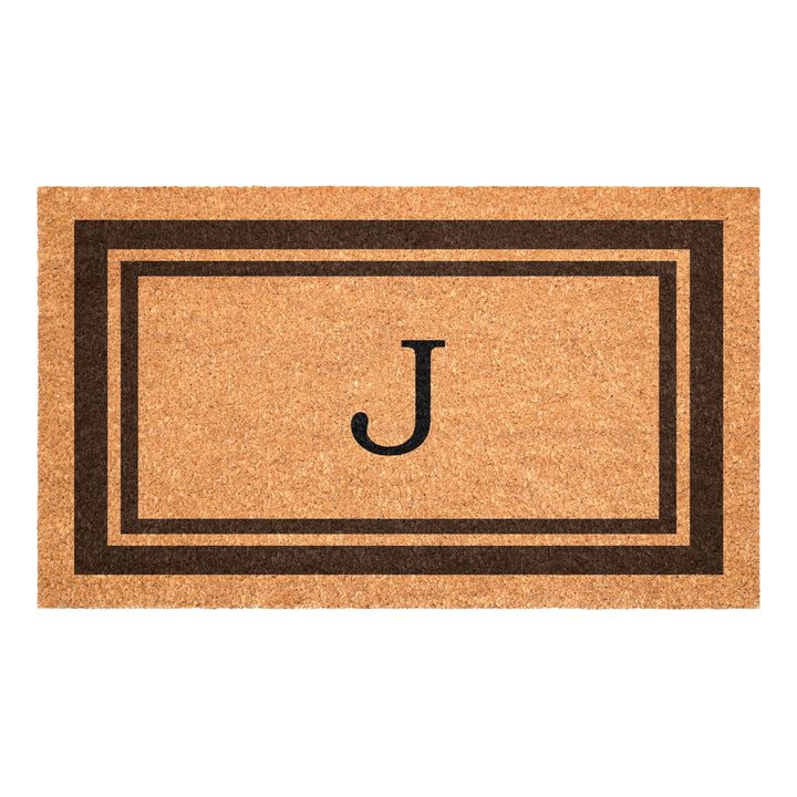 Brown Border Monogram Doormat