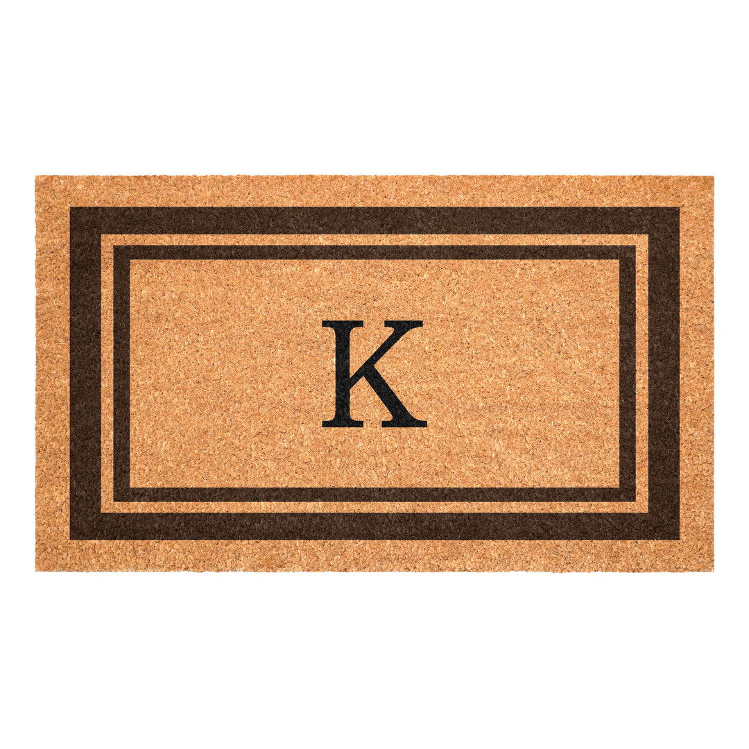 Brown Border Monogram Doormat