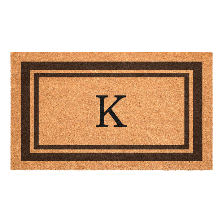 Brown Border Monogram Doormat