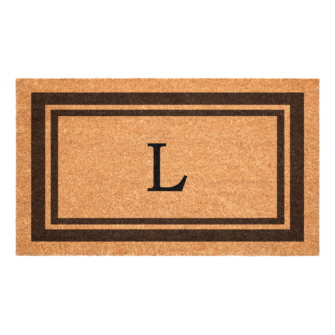 Brown Border Monogram Doormat