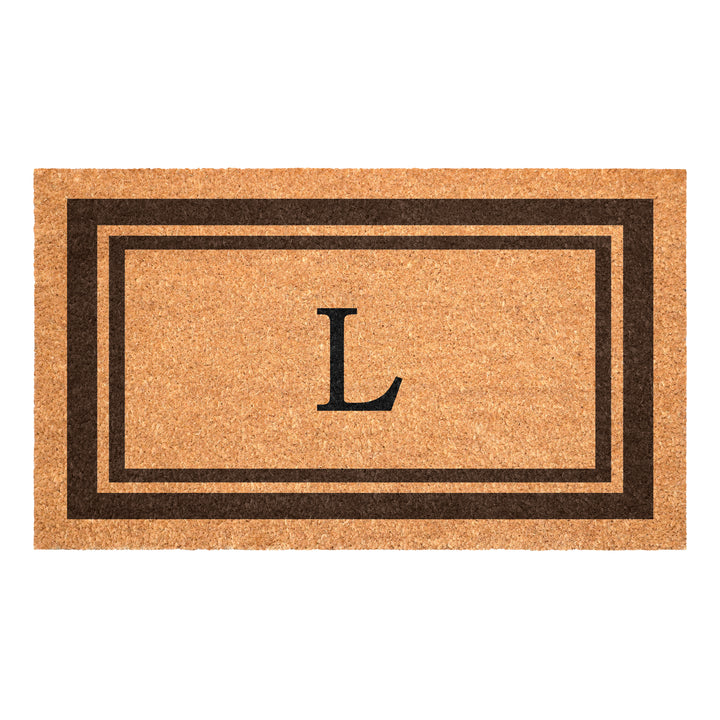 Brown Border Monogram Doormat