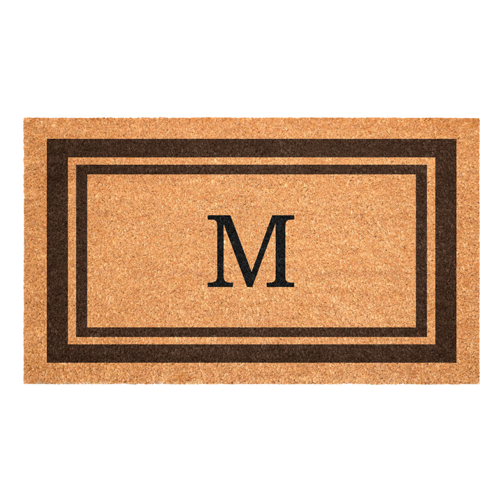 Brown Border Monogram Doormat