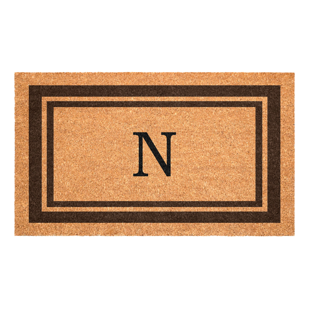 Brown Border Monogram Doormat