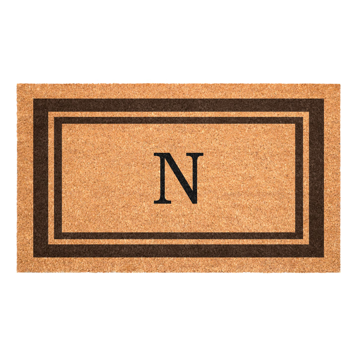 Brown Border Monogram Doormat