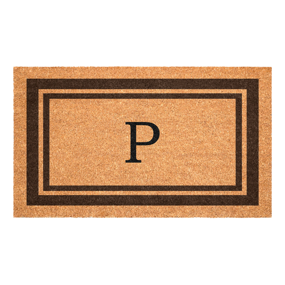 Brown Border Monogram Doormat
