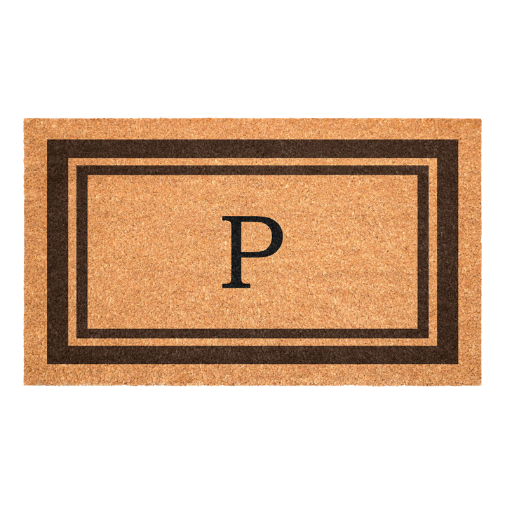 Brown Border Monogram Doormat