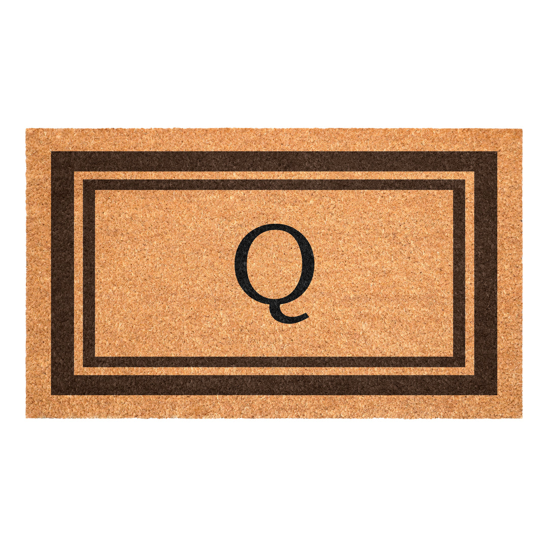 Brown Border Monogram Doormat