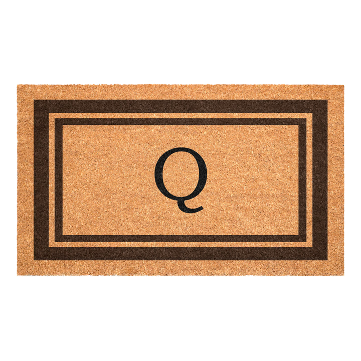 Brown Border Monogram Doormat