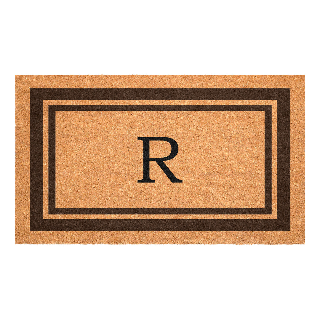 Brown Border Monogram Doormat