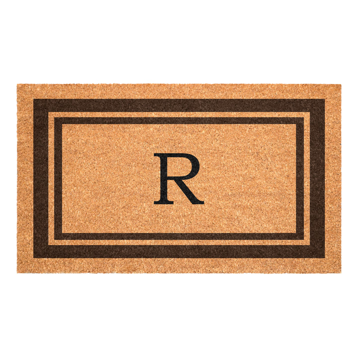 Brown Border Monogram Doormat