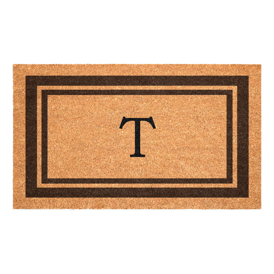Brown Border Monogram Doormat