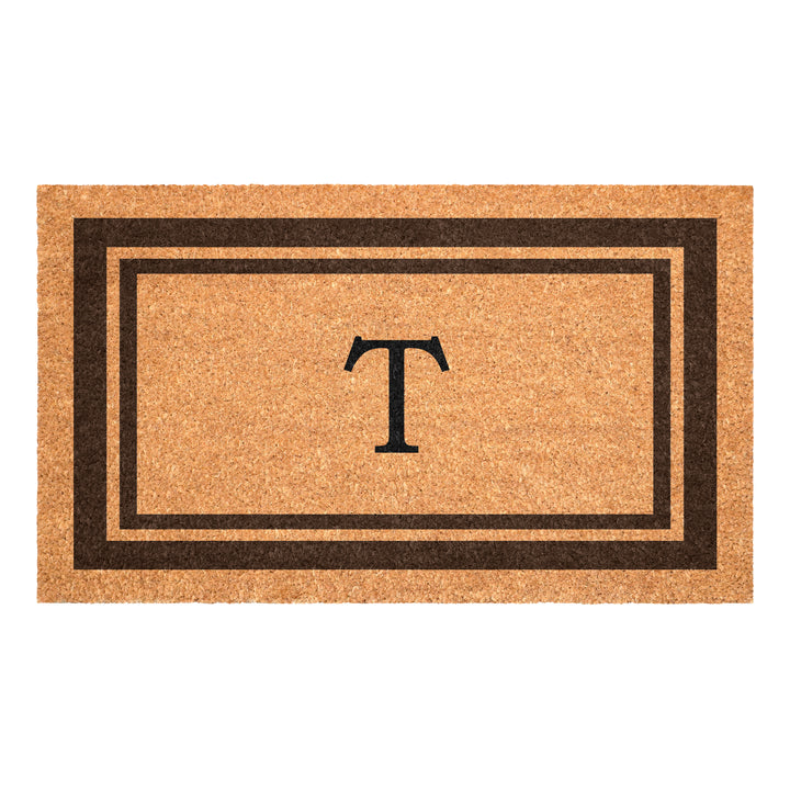 Brown Border Monogram Doormat