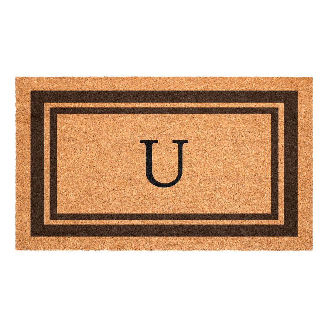 Brown Border Monogram Doormat