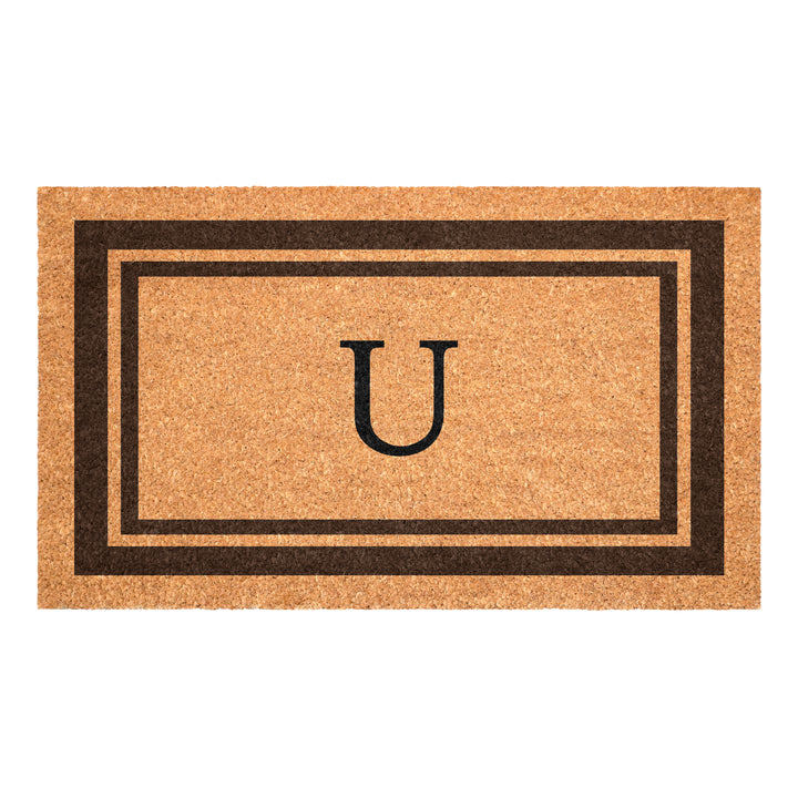Brown Border Monogram Doormat
