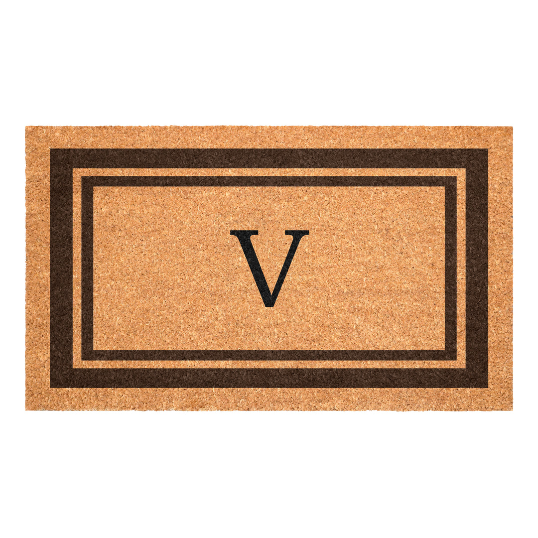 Brown Border Monogram Doormat