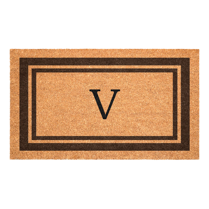 Brown Border Monogram Doormat