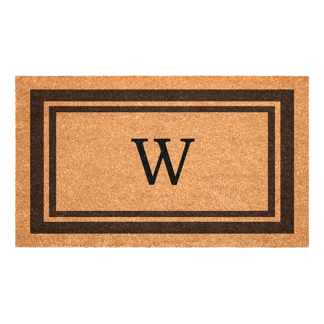 Brown Border Monogram Doormat
