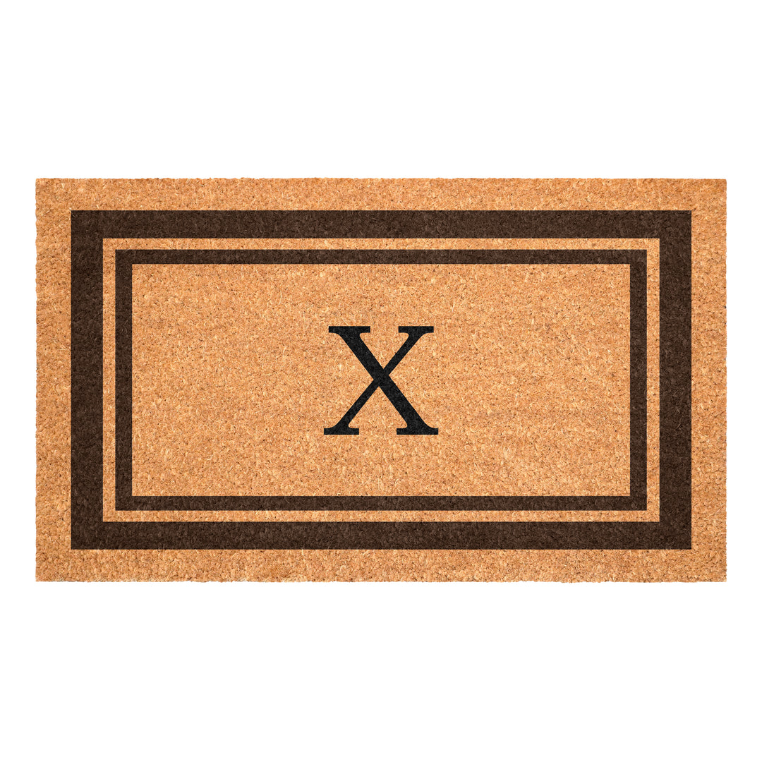 Brown Border Monogram Doormat