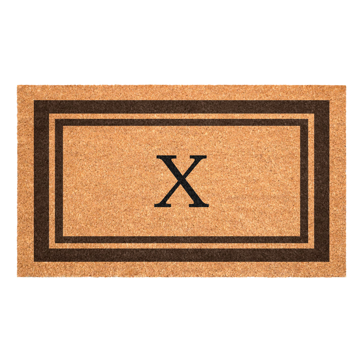 Brown Border Monogram Doormat