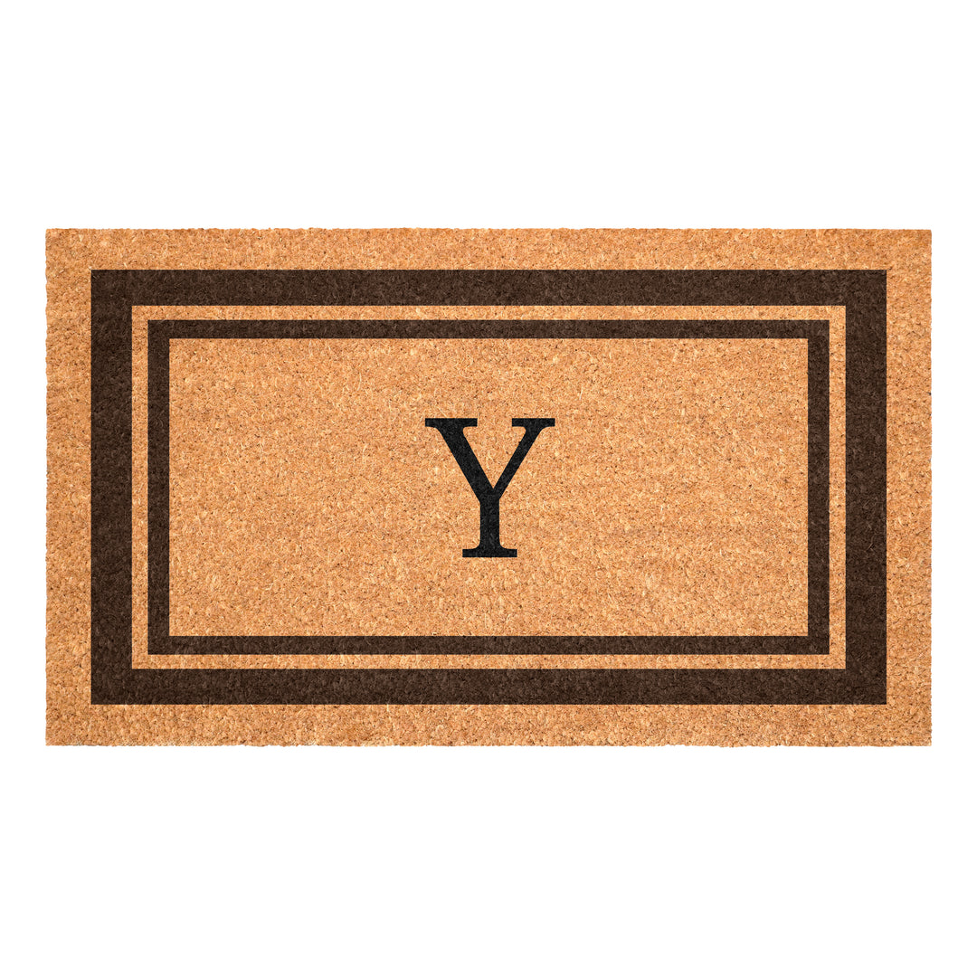 Brown Border Monogram Doormat