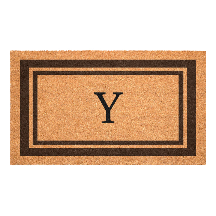 Brown Border Monogram Doormat