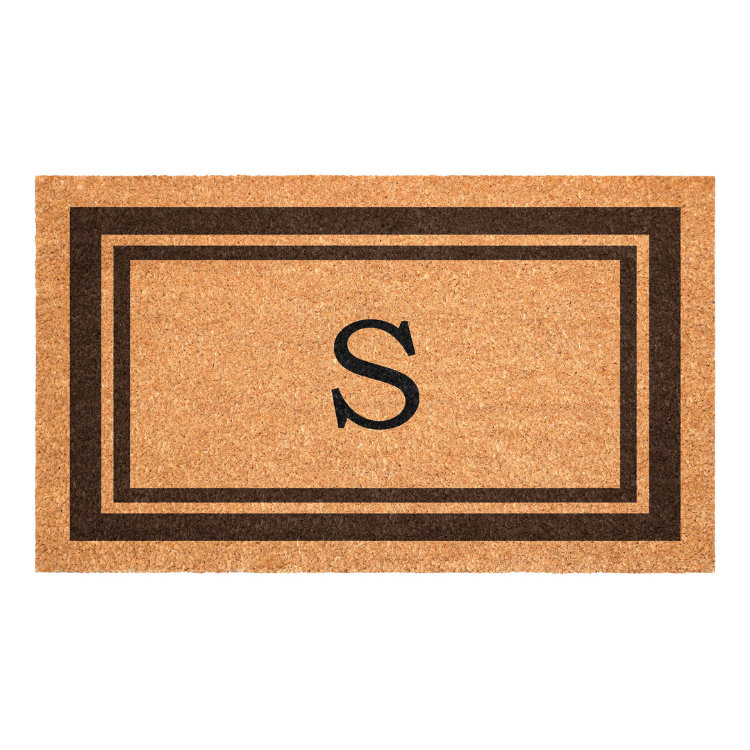 Brown Border Monogram Doormat