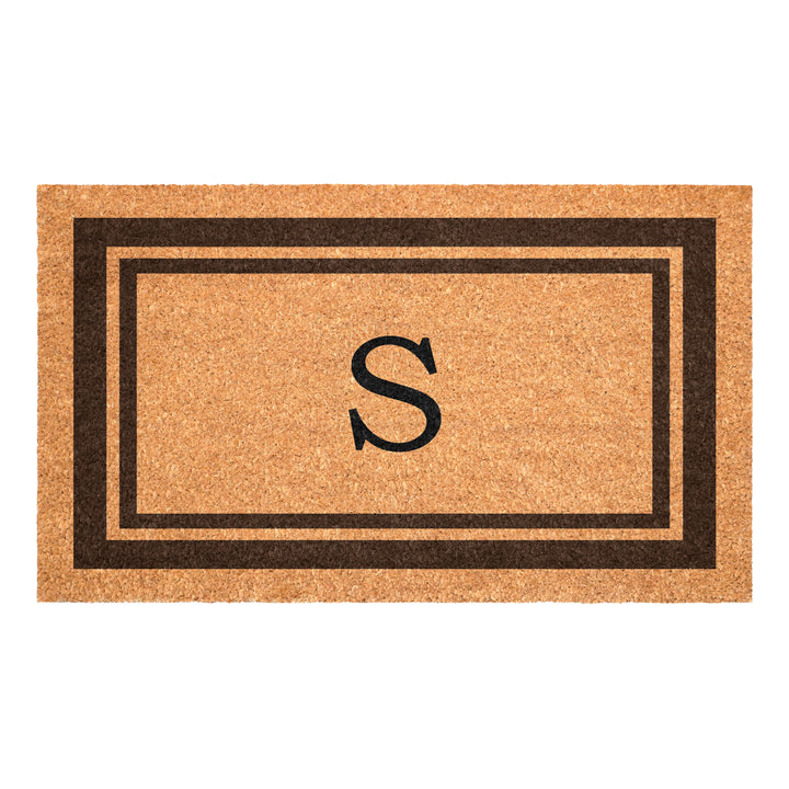 Brown Border Monogram Doormat