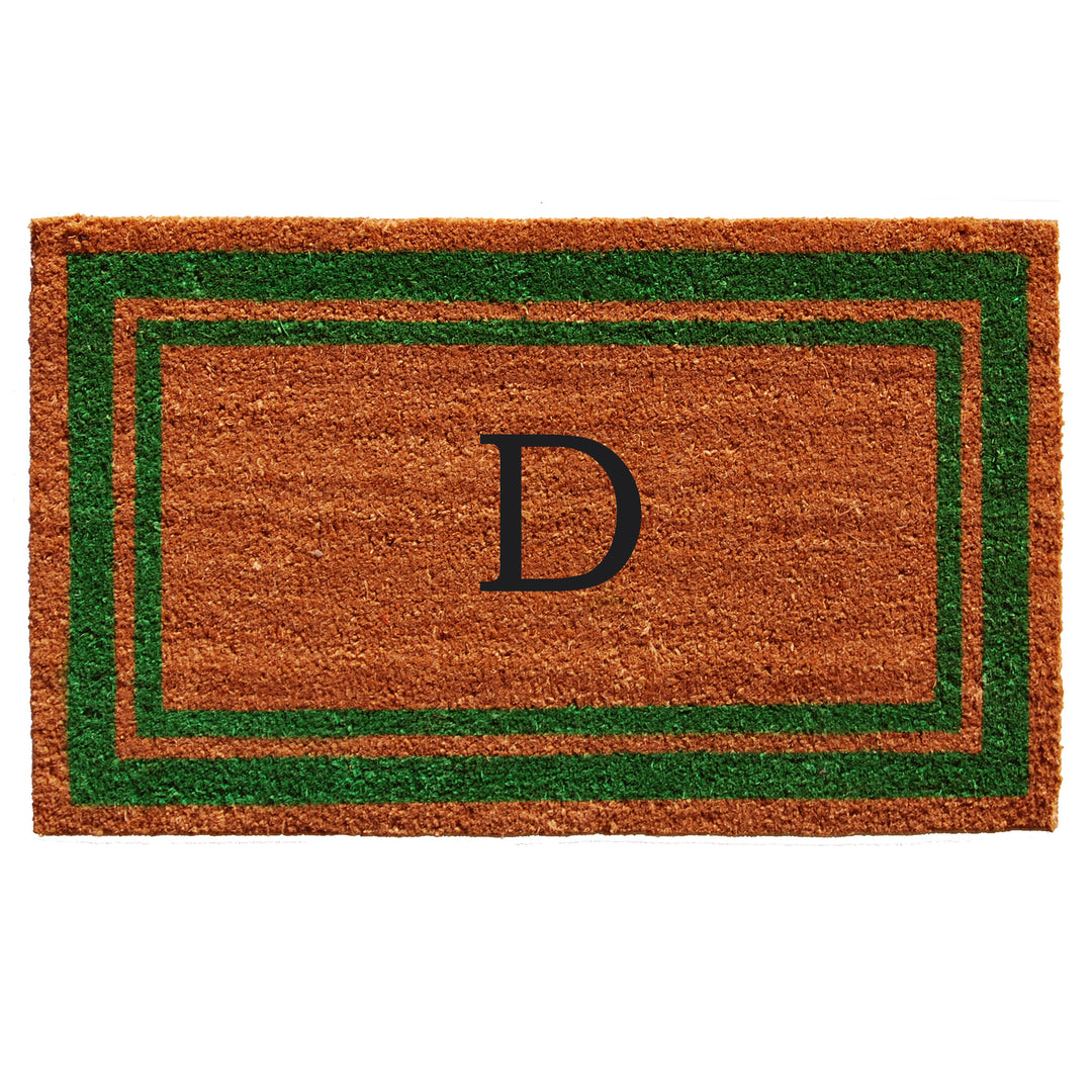 Green Border Monogram Doormat