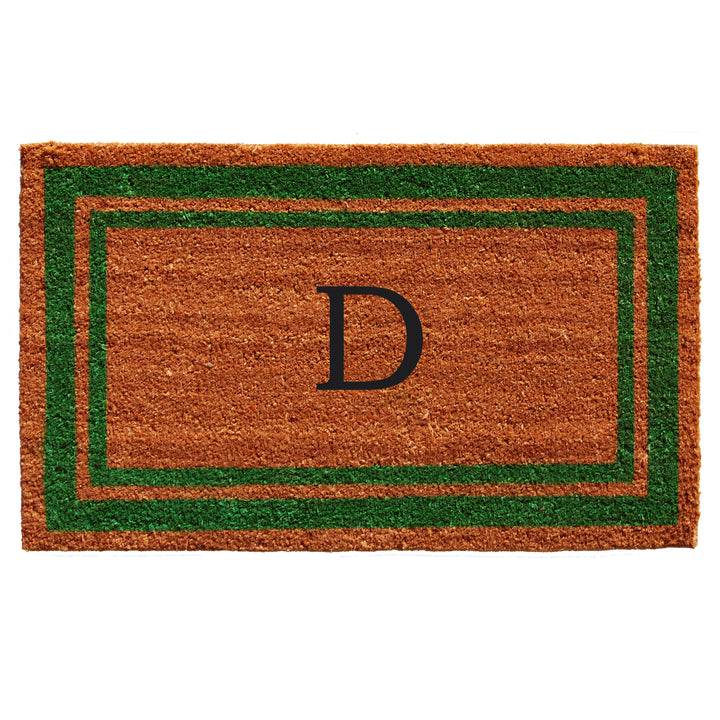 Green Border Monogram Doormat