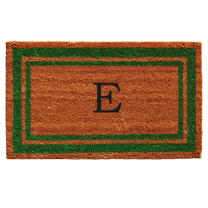 Green Border Monogram Doormat