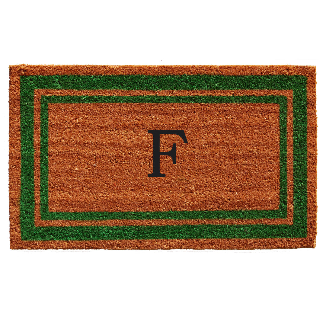 Green Border Monogram Doormat