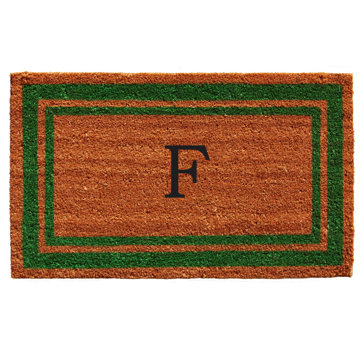 Green Border Monogram Doormat
