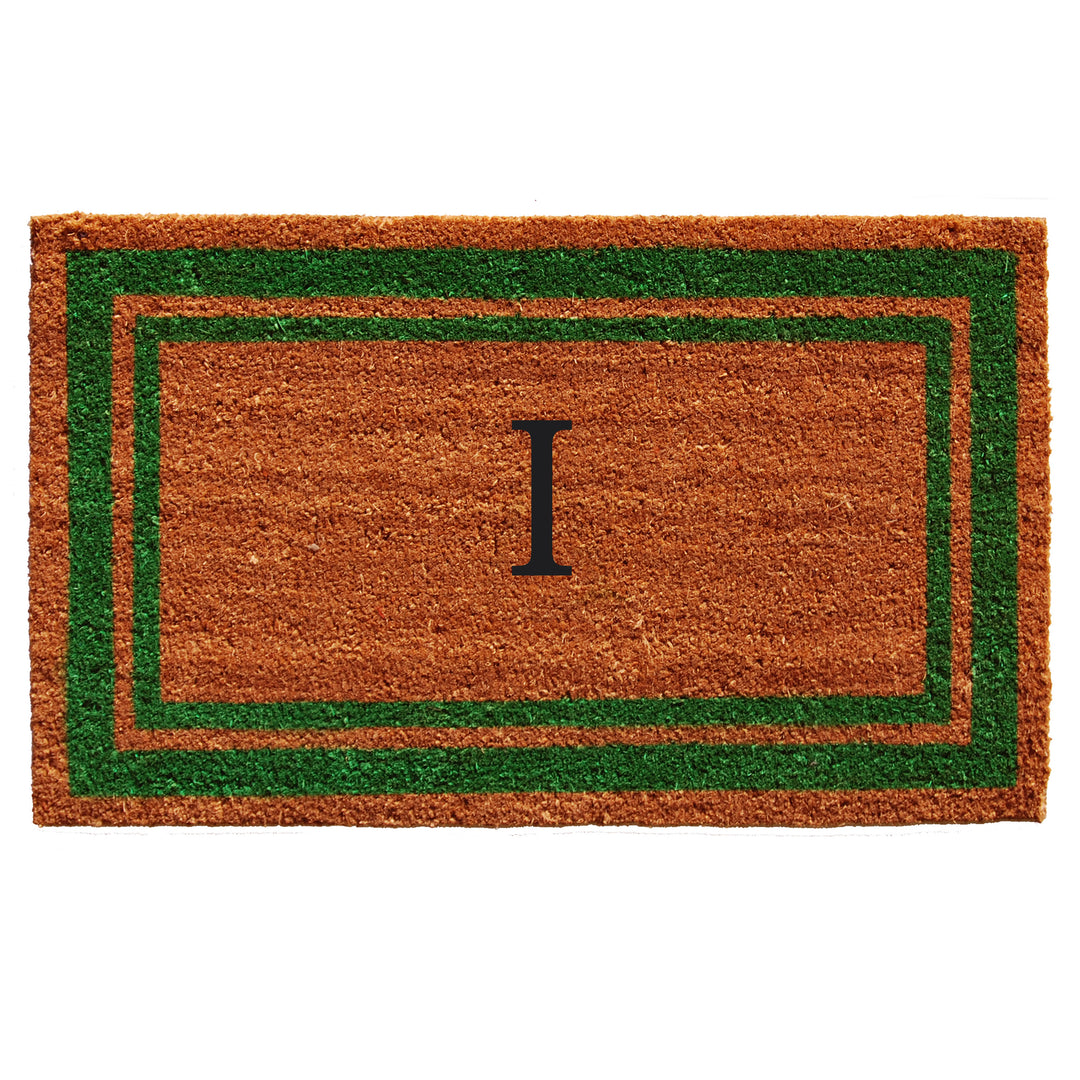 Green Border Monogram Doormat