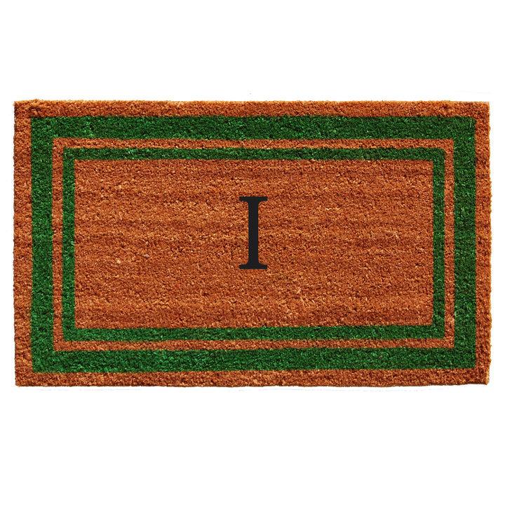 Green Border Monogram Doormat