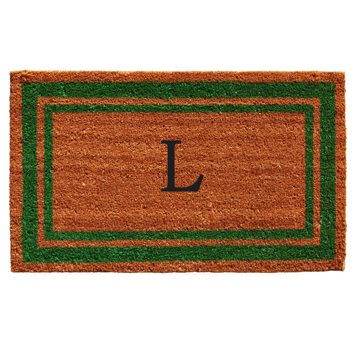 Green Border Monogram Doormat