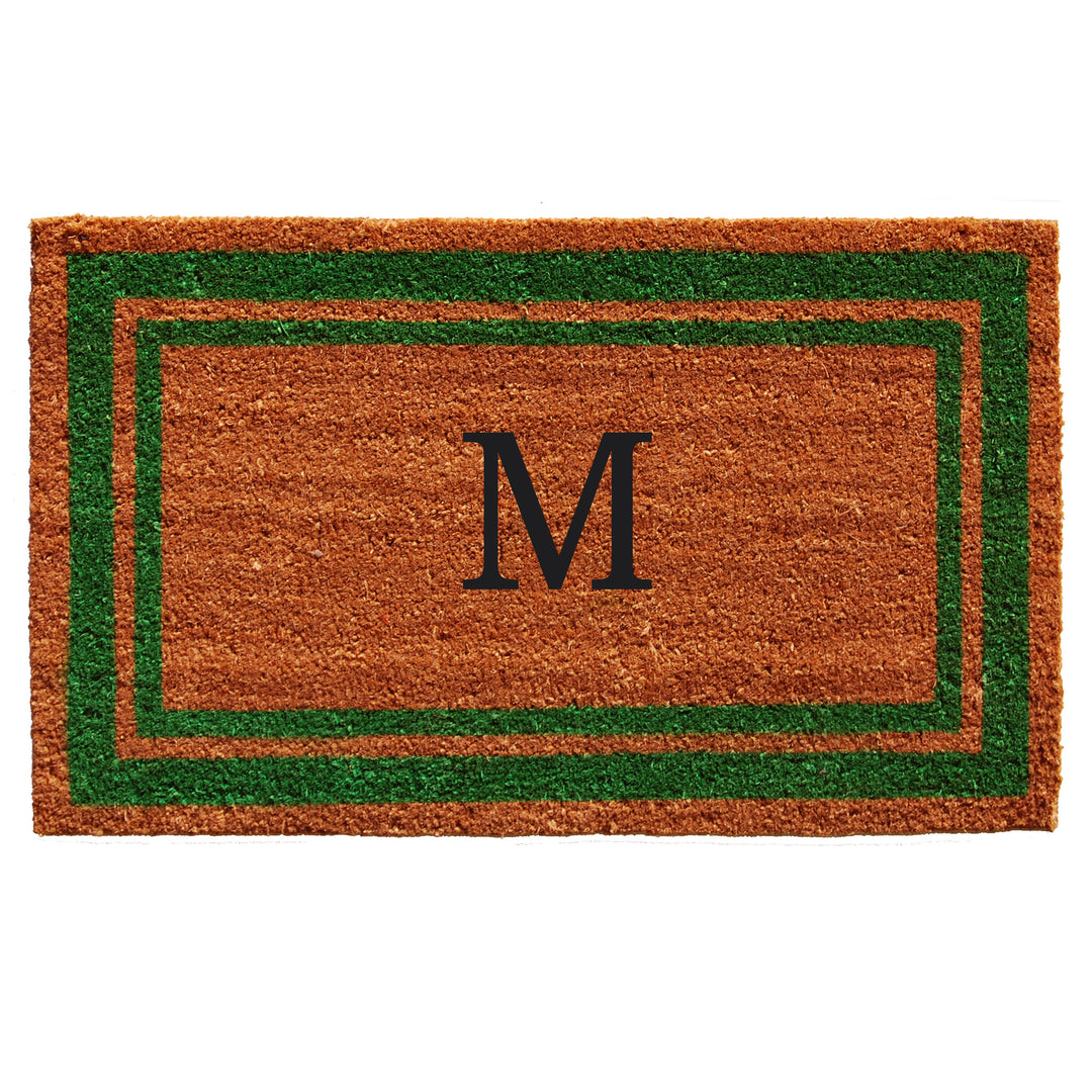 Green Border Monogram Doormat