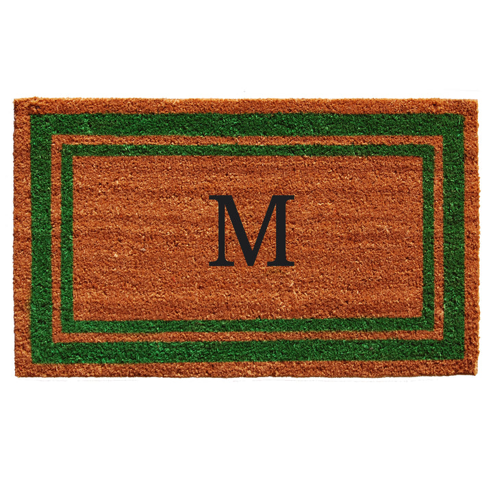 Green Border Monogram Doormat
