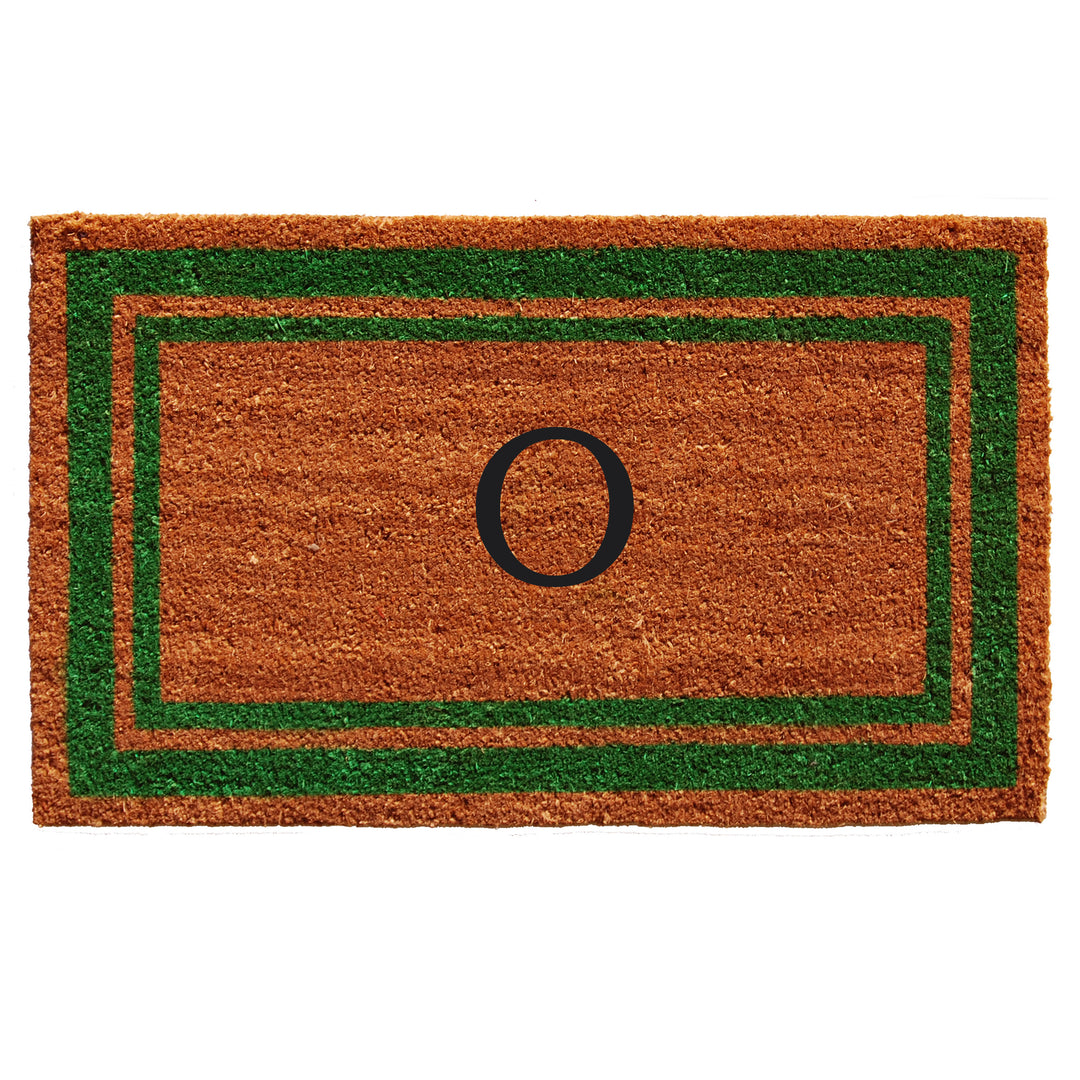 Green Border Monogram Doormat