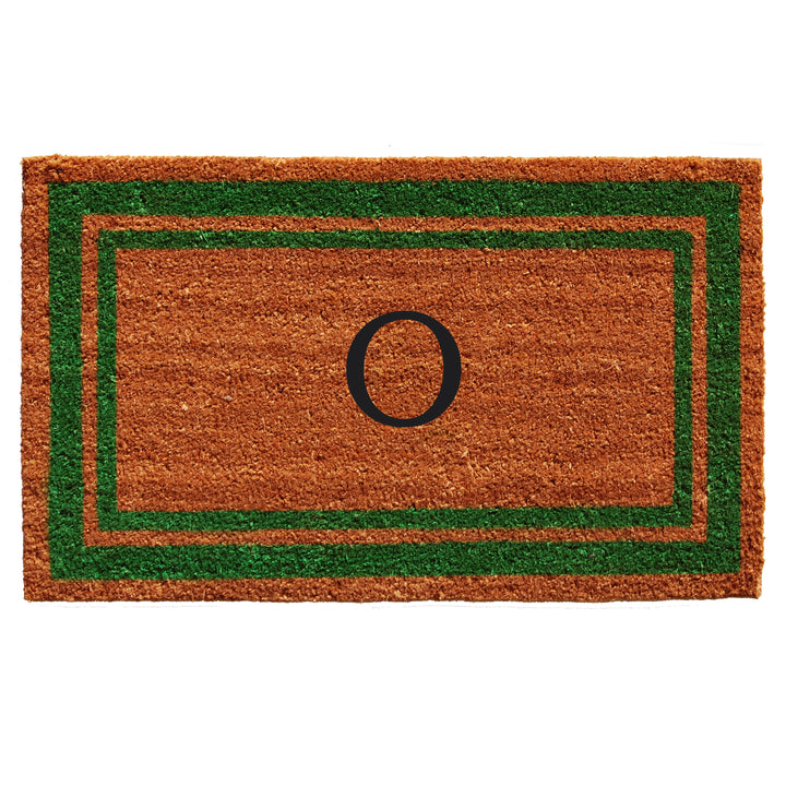 Green Border Monogram Doormat