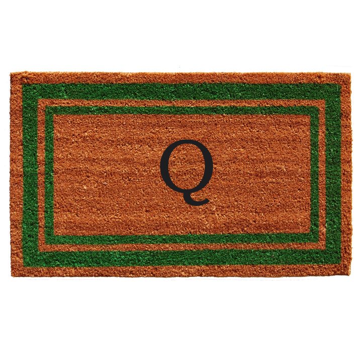Green Border Monogram Doormat