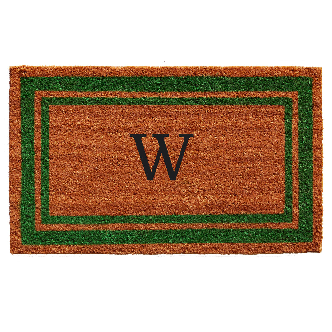 Green Border Monogram Doormat