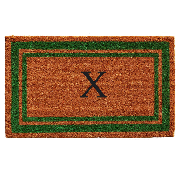 Green Border Monogram Doormat