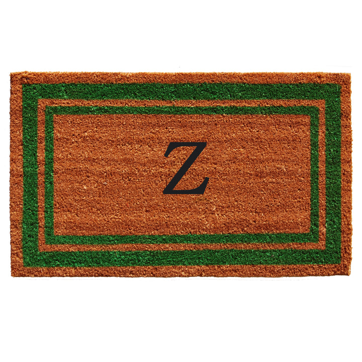 Green Border Monogram Doormat
