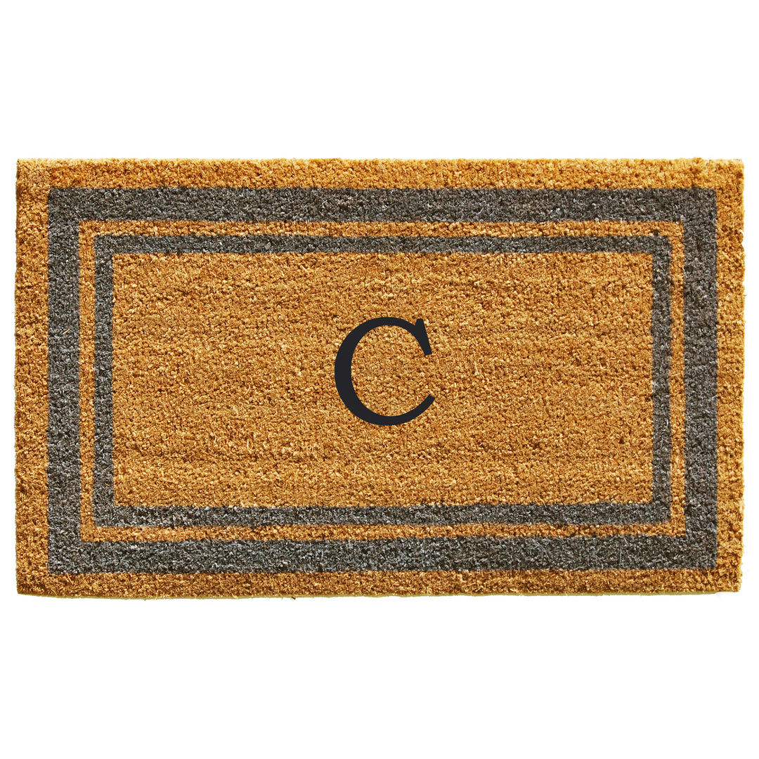 Periwinkle Border Monogram Doormat