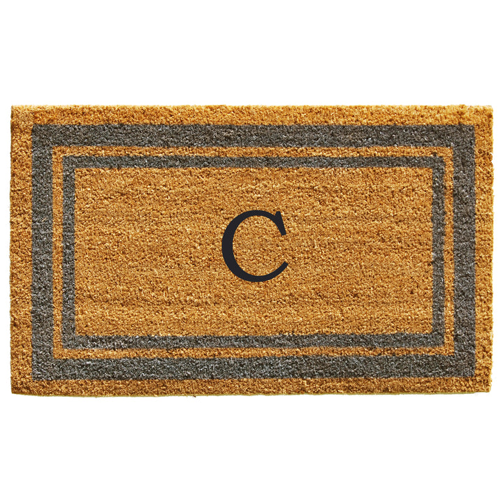 Periwinkle Border Monogram Doormat